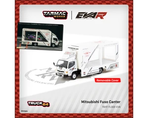 Tarmac Works 1:64 Mitsubishi Fuso Canter Eva Racing Mobile Display Truck - White - Truck64 - Diecast