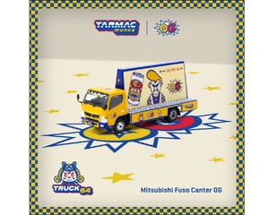 Tarmac Works 1:64 Mitsubishi Fuso Canter Og Billboard Truck - Yellow - Truck64 - Diecast