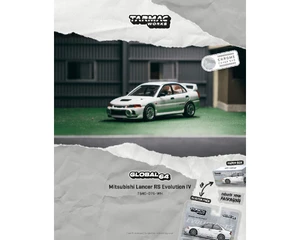 Tarmac Works 1:64 Mitsubishi Lancer Rs Evolution Iv - White - Global64 - Limited Edition - Diecast