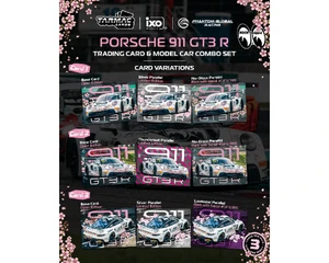 Tarmac Works 1:64 Porsche 911 Gt3 R Suzuka 1000km - Intercontinental Gt Challenge 2025 Phantom Global Racing Sun Jingzu / Adderly Fong / Nico Menzel Model Car + Trading Cards Combo Set - Diecast