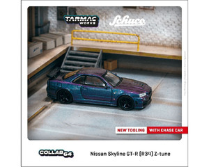 Tarmac Works 1:64 Schuco Nissan Skyline Gt-r (r34) Z-tune - Midnight Purple Iii - Diecast