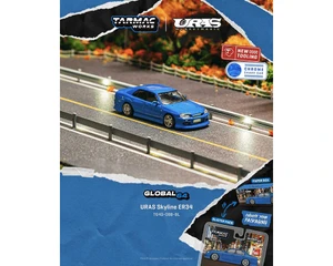 Tarmac Works 1:64 Uras Skyline Er34 - Blue - Global64 - Diecast
