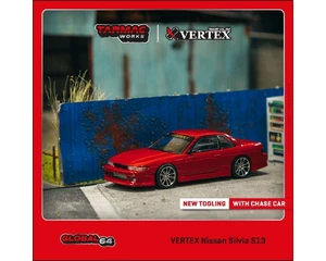 Tarmac Works 1:64 Vertex Nissan Silvia S13 - Red Metallic - Global64 - Diecast