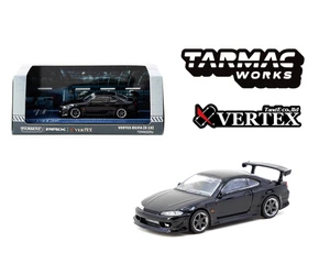 Tarmac Works X Prix 1:64 Vertex Nissan Silvia S15 Tonnderu - Black - Global 64 Special Edition - Diecast