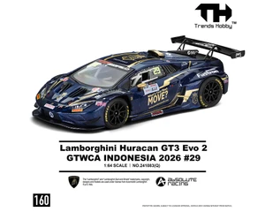 Trends Hobby 1:64 Lamborghini Huracan Gt3 Evo2 #29 Gtwca Indonesia 2026 - Limited Edition - Diecast
