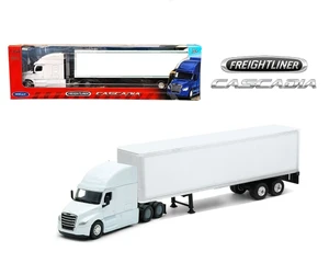 Welly 1:64 Freightliner Cascadia Tractor Trailer - Plain White - Transporter - Diecast