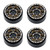 Power Hobby - 1.0" Black Brass Beadlock Crawler Wheels, for 1/24 Axial - SCX24110