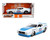 Jada 1:24 1973 Ford Mustang Mach 1 (white With Blue) Mikes Performance Shop Livery Bigtime Muscle- Diecast