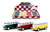 Kinsmart 1:64 1962 Volkswagen Samba Van 2.5 Display Tray Set Of 12- Diecast