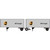 Athearn - HO ATH 28' Wedge Trailers Smooth Side (2) w/Dolly, UPS- Trailers: #286145/286149; Dolly: #5742 - -2560