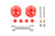 Tamiya - JR LF Plastic Double Rollers, 19-19mm Red Mini 4WD Station - 95697