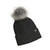 Polaris 2833119 Womens Removable POM Beanie Warm Fleece-Lined Cuffed Winter Hat Black -