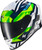 Scorpion Exo - Exo-r1 Air Full Face Helmet Carbon Rastor Wht/grn/blue Md - R1C-2104