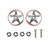 Tamiya - JR 19mm Alum 5 Spoke Rollers w/Plastic Rings (Red) - 95396