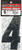 Dirt Digits - #4 6" Black Super X Digits 3/pk - SX63B-4