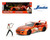 Jada 1:24 Chainsaw Man And 1995 Toyota Supra - Orange - Hollywood Rides - Diecast
