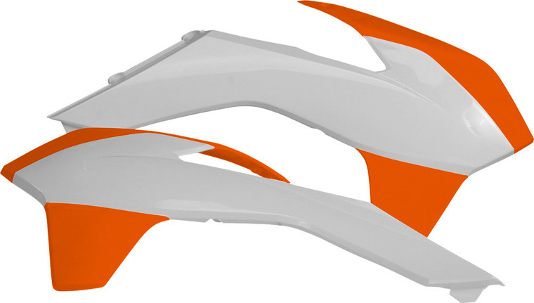 Acerbis - Radiator Shrouds White/orange - 2314251088