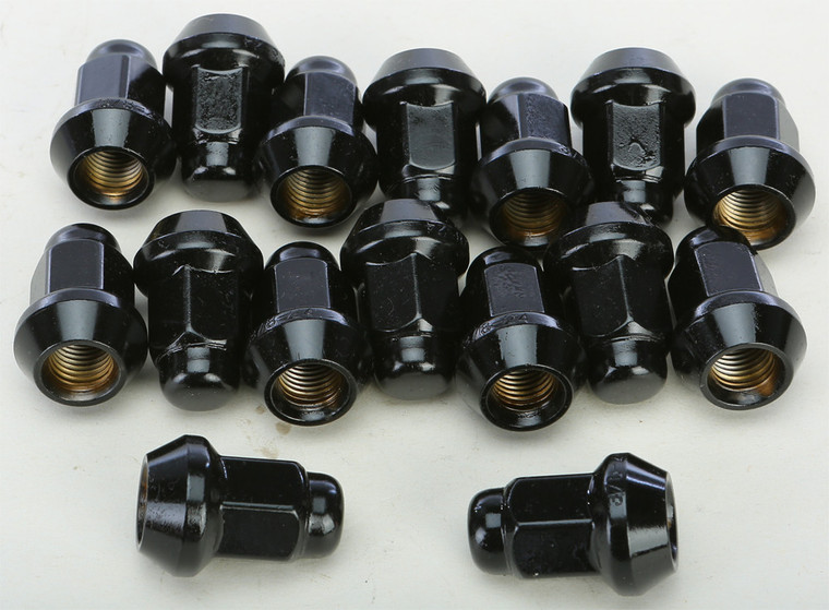 Awc - Lug Nuts Black Pol 3/8"-24 60' Tapered 16/pk - ALUGB-13BX