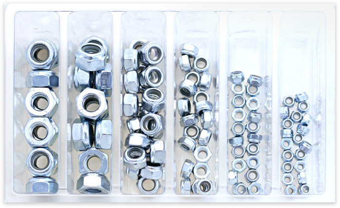 Bolt - Nylon Locking Nut Assortment 100 Piece Kit - SV-NYLOCK