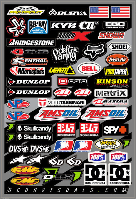 D-cor - Misc Logos Decal Sheet 12"x18" - 40-90-105