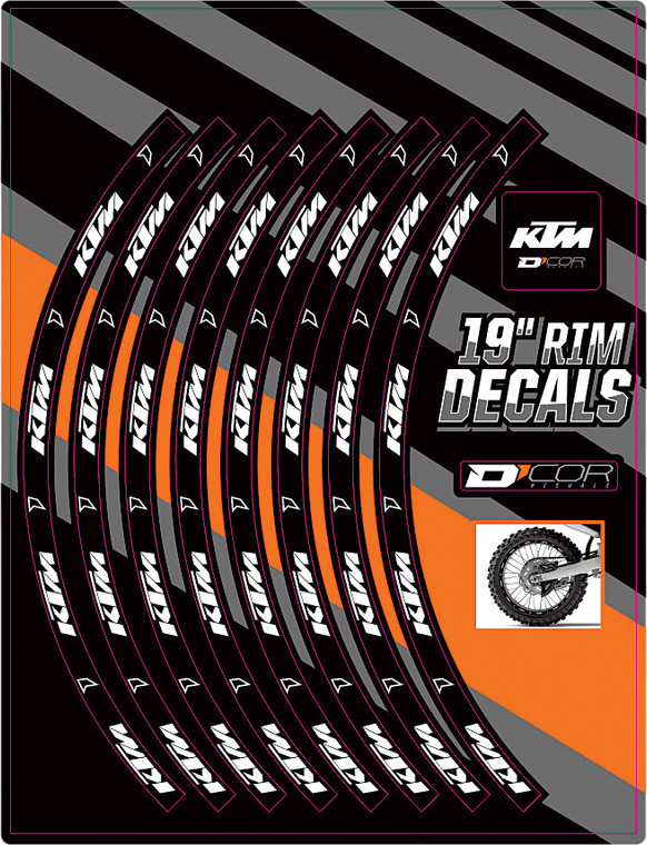 D-cor - Rim Decals 19" Ktm Logo Rear - 40-80-203