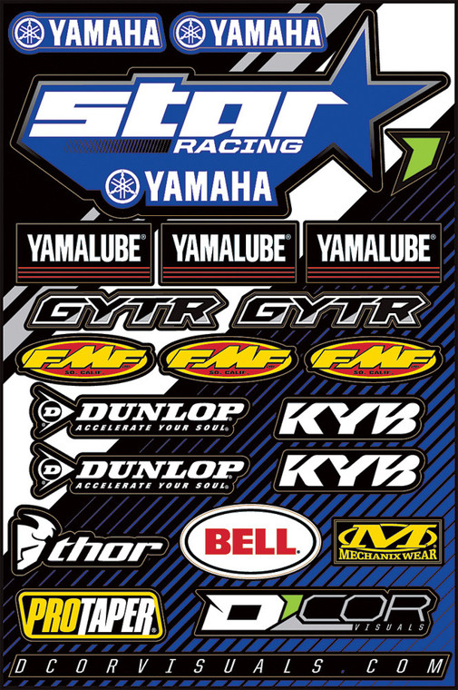 D-cor - Star Yamaha Decal Sheet - 40-50-116 D-cor - Star Yamaha Decal Sheet - 40-50-116
