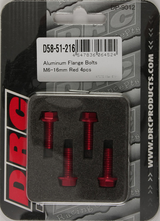 Drc - Aluminum Flange Bolts Red M6x16mm 4/pk - D58-51-216