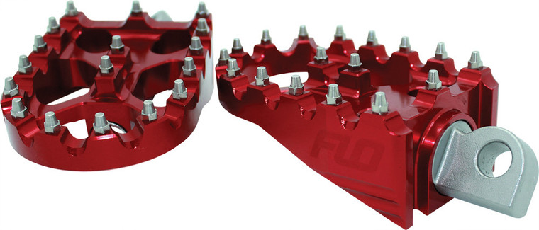 Flo Motorsports - Moto Sytle Footpeg Set Red 2"x3.125" - FPEG-800R