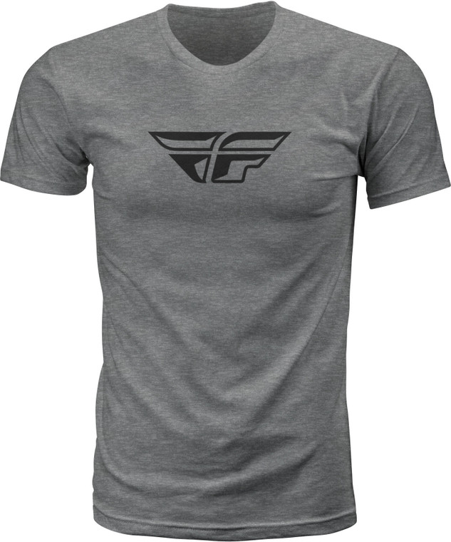 Fly Racing - Fly F-wing Tee Dark Grey Heather Sm - 352-0619S