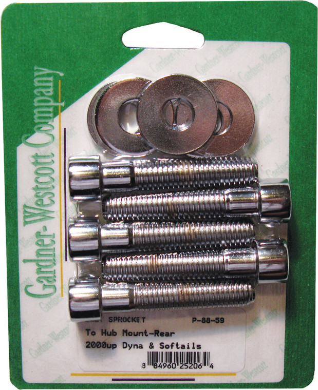 Gardnerwestcott - Pulley Bolts Polished Fxd/flst00-06/ Flh/flt04-06 - P-88-59 Gardnerwestcott - Pulley Bolts Polished Fxd/flst00-06/ Flh/flt04-06 - P-88-59