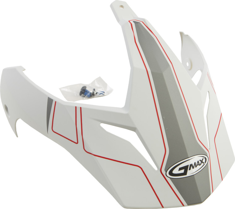 Gmax - Visor W/screws Expedition Matte White/red Gm-11 - G011089