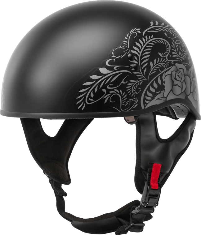 Gmax - Hh-65 Half Helmet Rose Naked Matte Black/silver Sm - H1657074