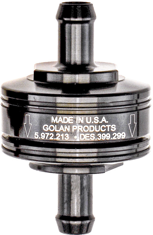 Golan - Super Mini Fuel Filter Black 1/4" Barb Fitting - 70-250G-BLACK