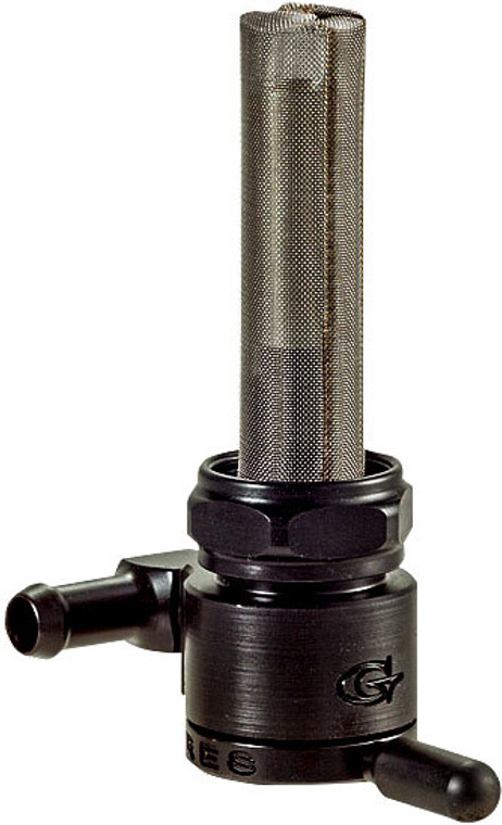 Golan - 22mm Petcock Forward Black 5/16 Hose - 76-312F-BLK Golan - 22mm Petcock Forward Black 5/16 Hose - 76-312F-BLK