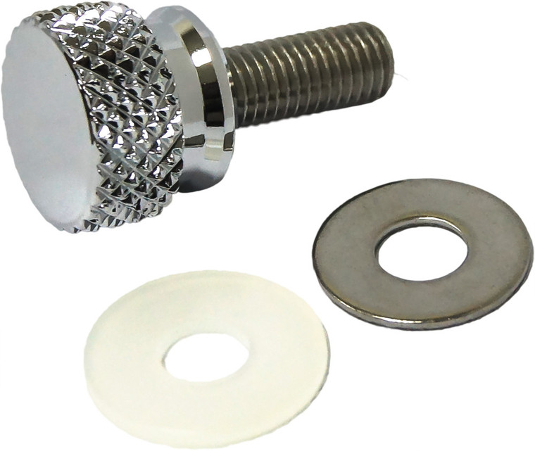Harddrive - Knurled Seat Knob 1/4-28 Stepped Chrome - 05-319