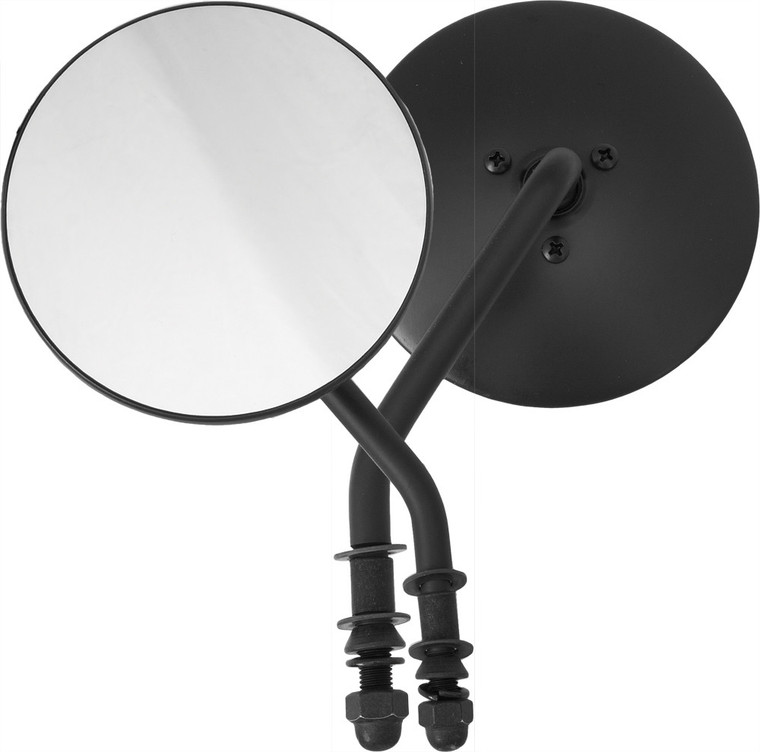 Harddrive - 4" Round Mirror Black Left Side - 153085