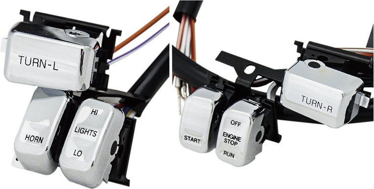 Harddrive - Hbar Switch Kit Chr/ Blk Lettr 1996-06 W/out Cruise Cntrl - 370304