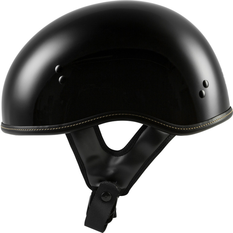 Highway 21 - .357 Solid Half Helmet Gloss Black Sm - 77-1100S