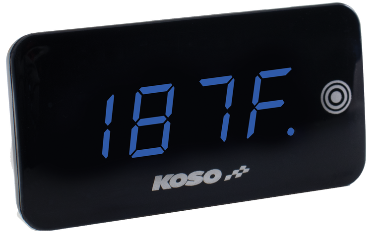 Koso - Super Slim Touch Screen Volt & Temp Gauge Blue Display - BA068040