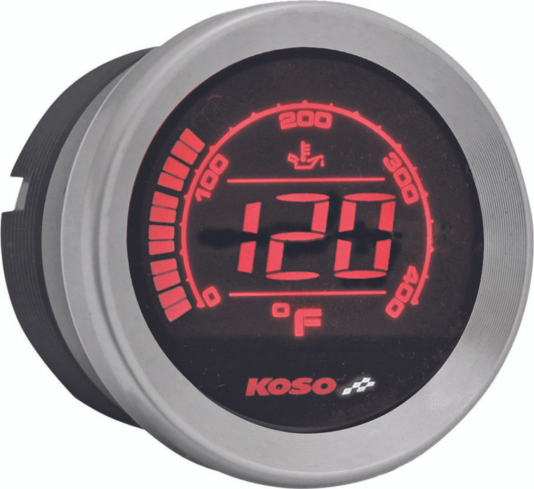 Koso - Hd-02t 2'' Oil Temp Gauge Silver Bezel - BA050500 Koso - Hd-02t 2'' Oil Temp Gauge Silver Bezel - BA050500