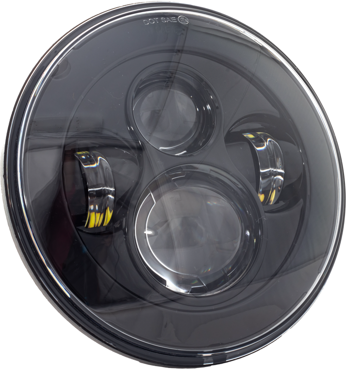 Letric Lighting Co - 7" Led Headlight Black Indian - LLC-ILH-7B