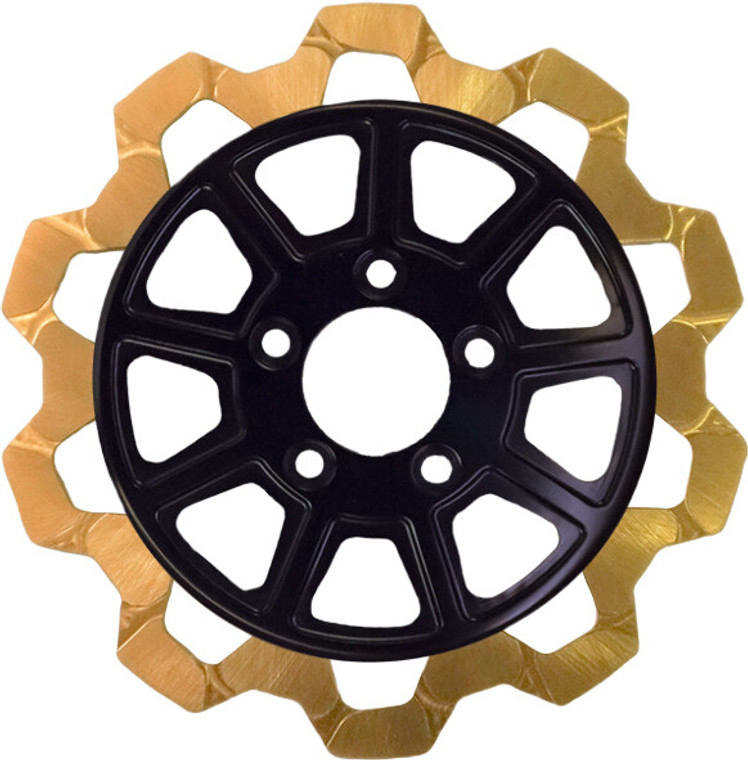 Lyndall Brakes - 9 Spoke Rotor Front Blk/gold Bow Tie 11.5" - 4202-1133 Lyndall Brakes - 9 Spoke Rotor Front Blk/gold Bow Tie 11.5" - 4202-1133