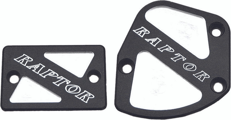 Modquad - Throttle & Brake Cover Set Black Logo Raptor - TSET1-RBLK