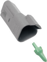 Namz Custom Cycle Products - 3-wire Grey Deutsch Rcptcl & Wdglck Hd# 72123-94gy - DR-3G