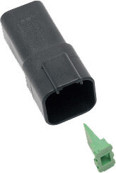 Namz Custom Cycle Products - 6-wire Black Deutsch Rcptcl & Wdglck Hd# 72106-94bk - DR-6B