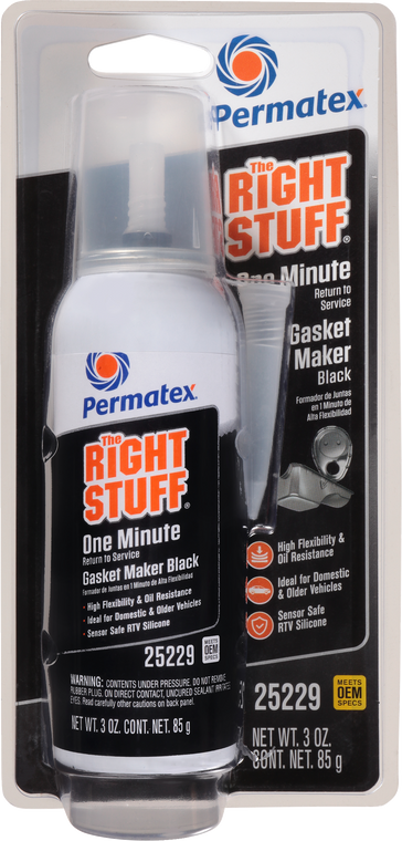 Permatex - Right Stuff Black One Minute Gasket 3 Oz - 25229 Permatex - Right Stuff Black One Minute Gasket 3 Oz - 25229