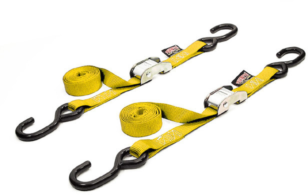 Powertye - Tie-down Cam S-hook 1"x5.5' Yellow Pair - 22268
