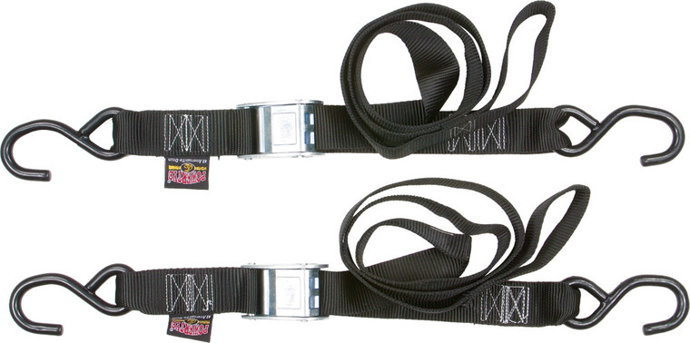 Powertye - Tie-down Cam S-hook 1.5"x5.5' Black Pair - 28622 Powertye - Tie-down Cam S-hook 1.5"x5.5' Black Pair - 28622