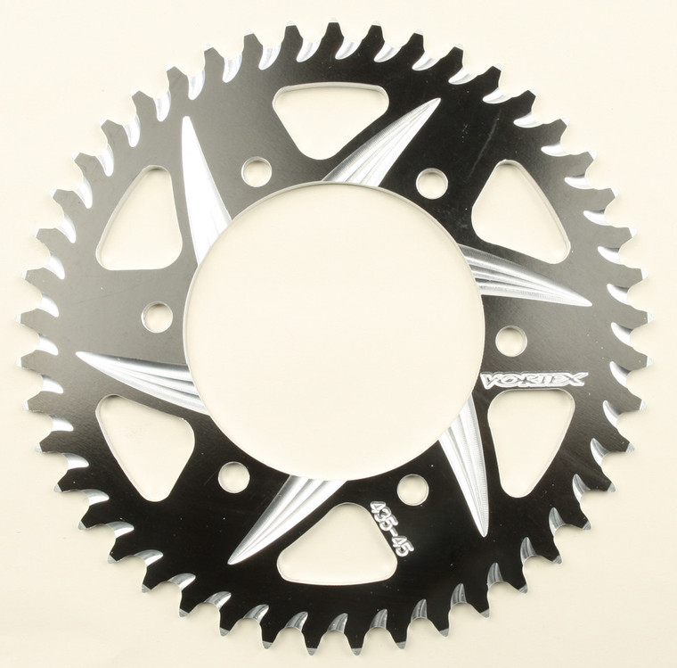 Vortex - Rear Cat5 Sprocket Aluminum 45t-520 Blk Kaw/suz/yam - 435ZK-45 Vortex - Rear Cat5 Sprocket Aluminum 45t-520 Blk Kaw/suz/yam - 435ZK-45