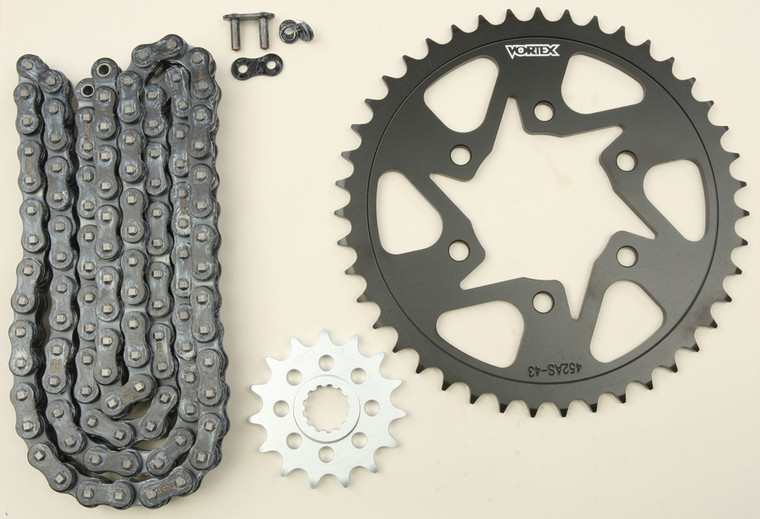 Vortex - Sprocket/chain Kit Stl/stl 15/45t Sil Sx3 520-112l Blk - CK4103 Vortex - Sprocket/chain Kit Stl/stl 15/45t Sil Sx3 520-112l Blk - CK4103